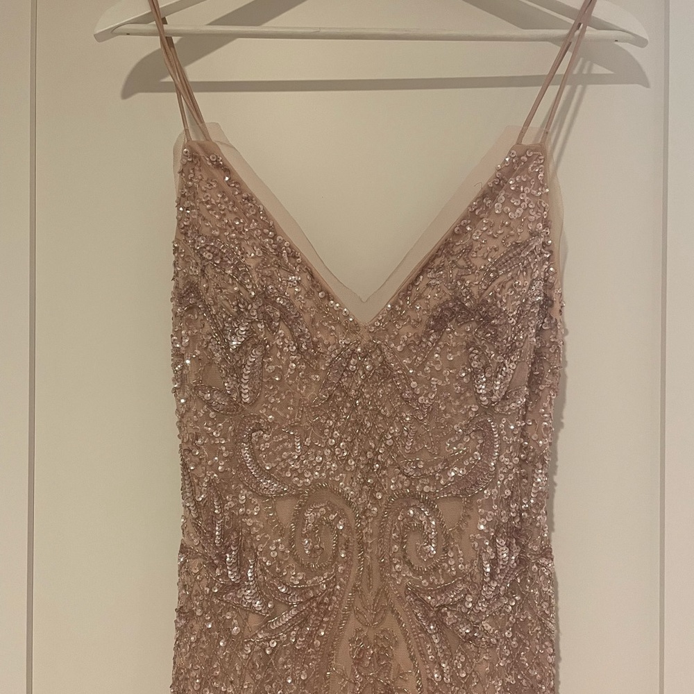 Aidan by Aidan Mattox blush pink prom dress in size US 4.